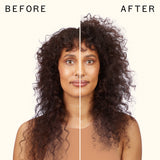 before and after using un.done volume and matte texture spray | amika