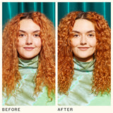 before and after using the kure bond repair shampoo | amika