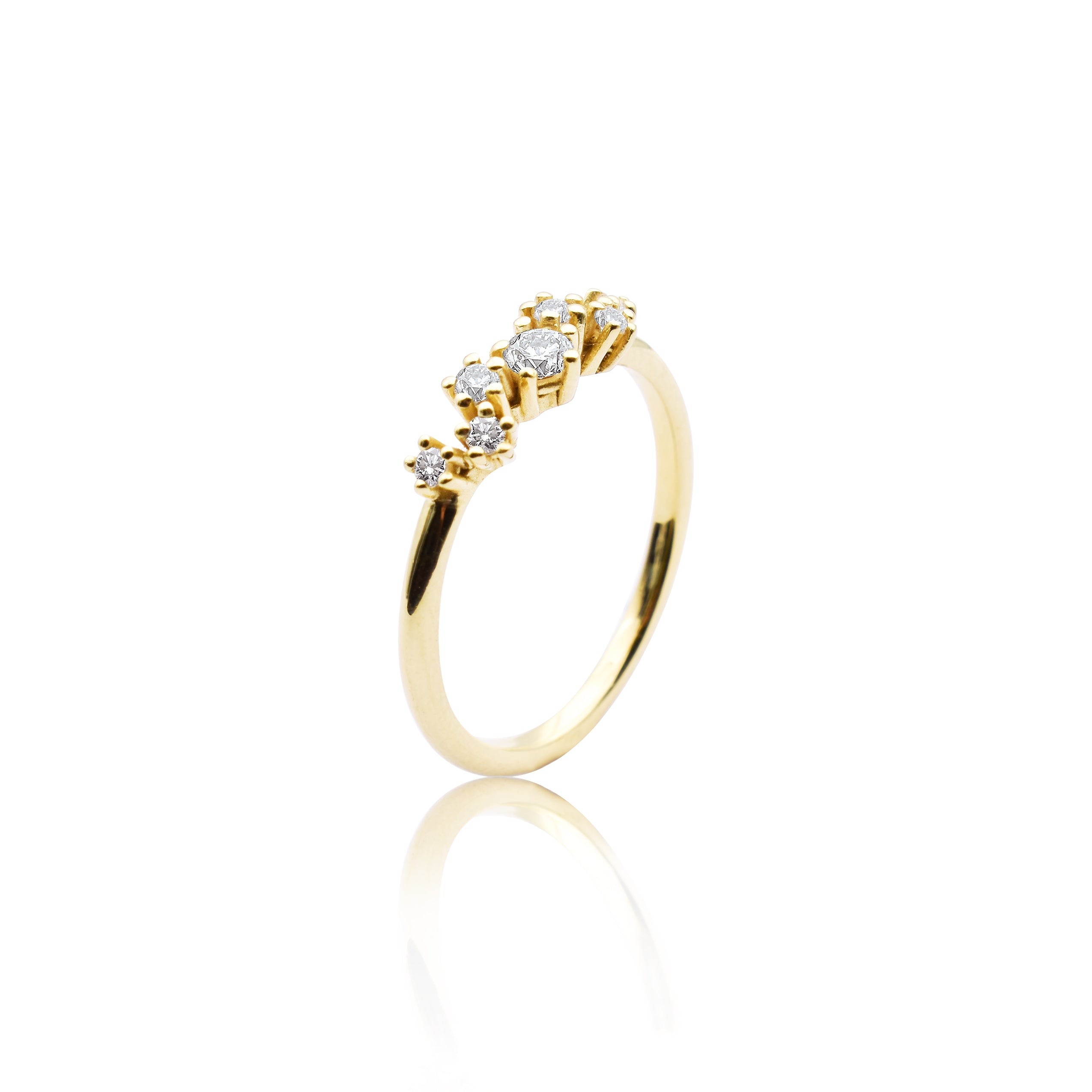 Sparkle Ring "big" in 585/- Gold mit 7 Brillanten