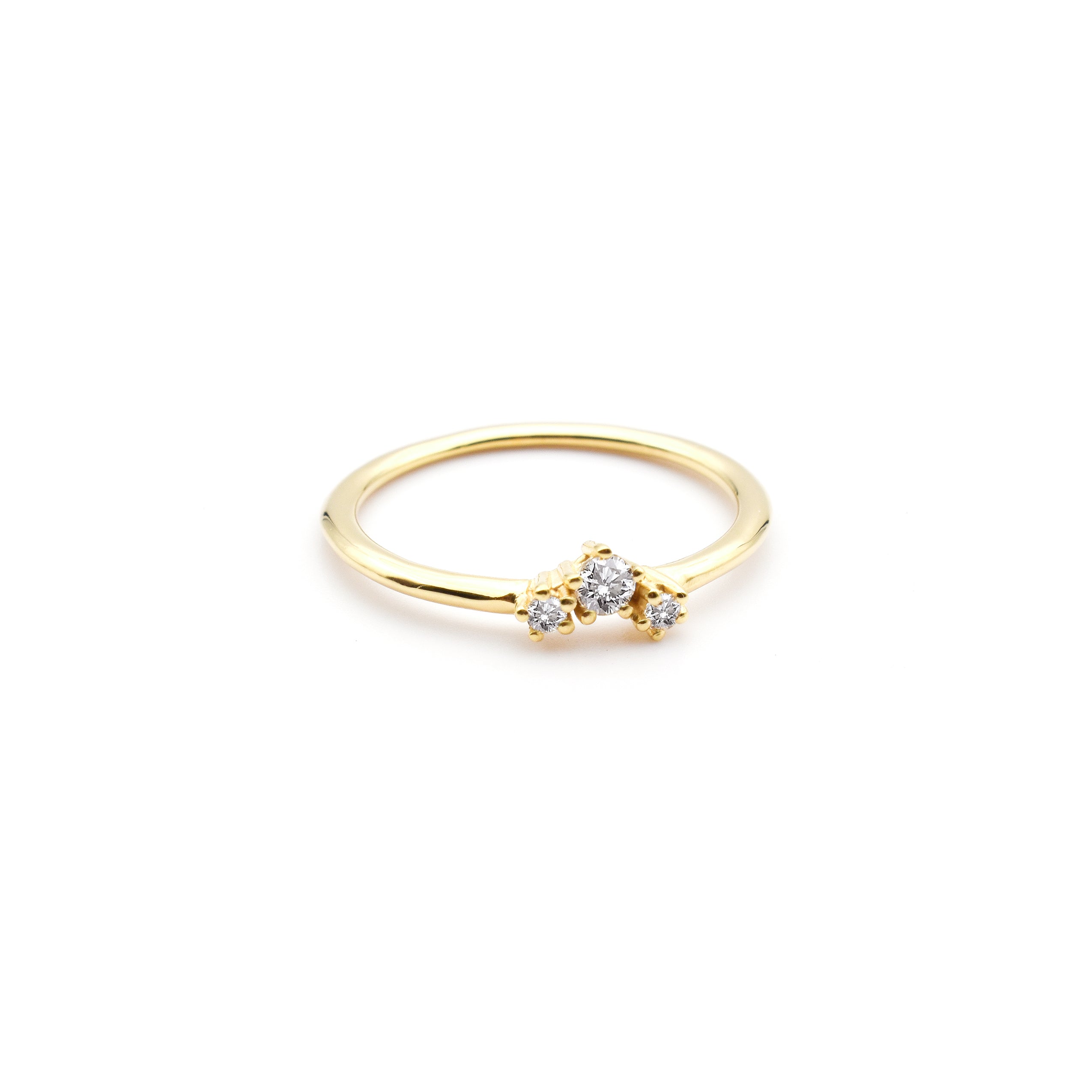 Sparkle Ring "smal" in 585/- Gold mit 3 Brillanten