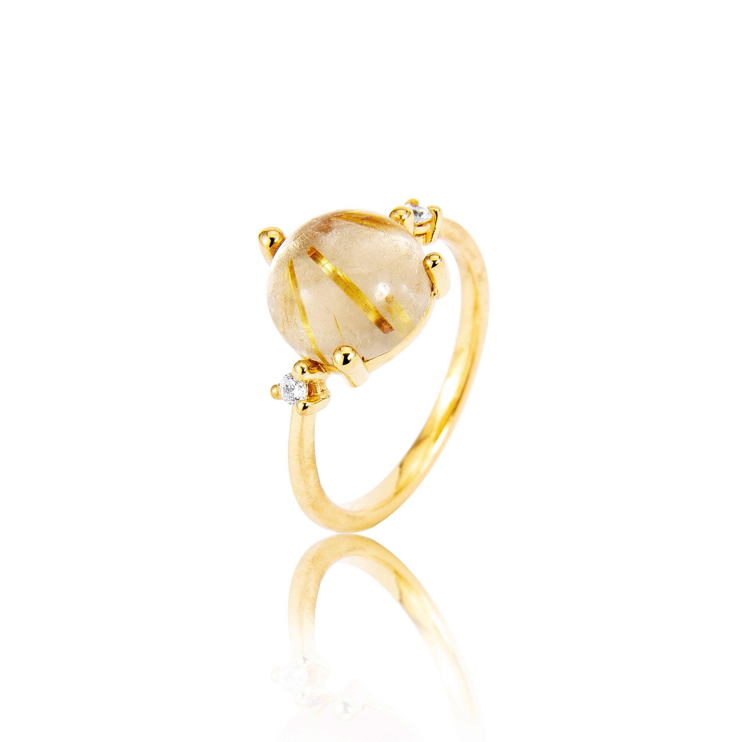 Stellini Ring "big" in 585/- Gold mit Rutilquarz