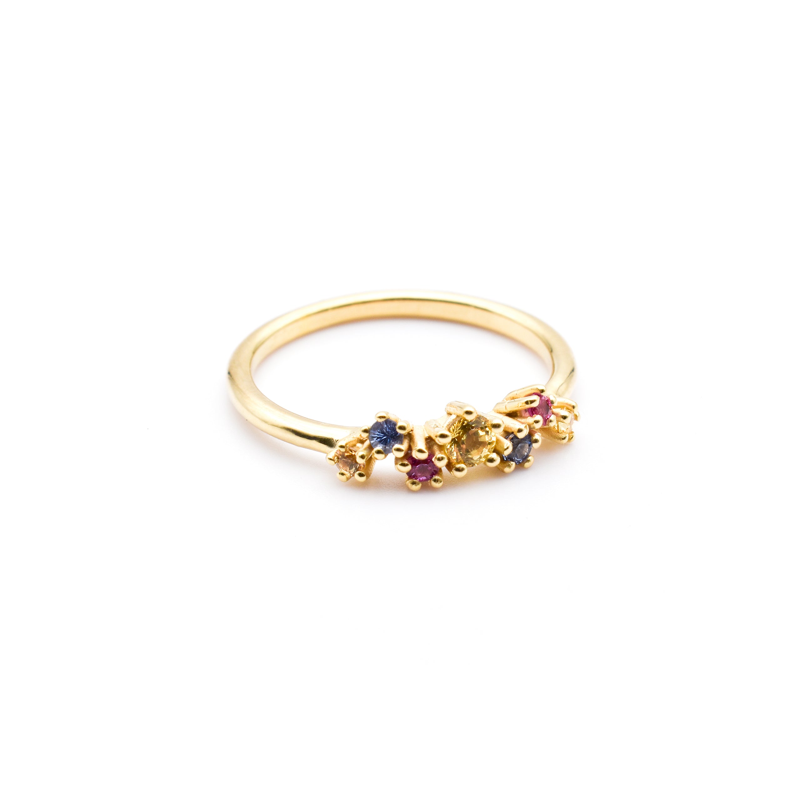 Sparkle Ring "big" in 585/- Gold mit 7 Saphiren