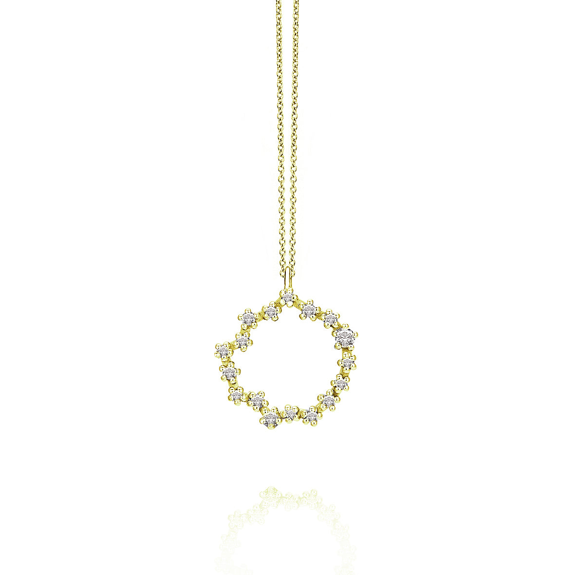 Sparkle Anhänger "circle" in 585/- Gold mit Brillanten