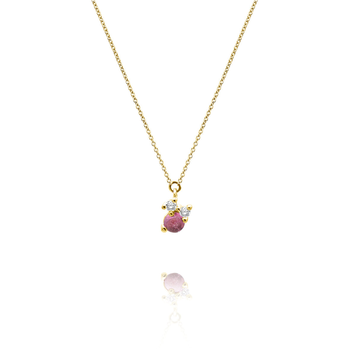 Stellini Anhänger "smal" in 585/- Gold mit Turmalin pink