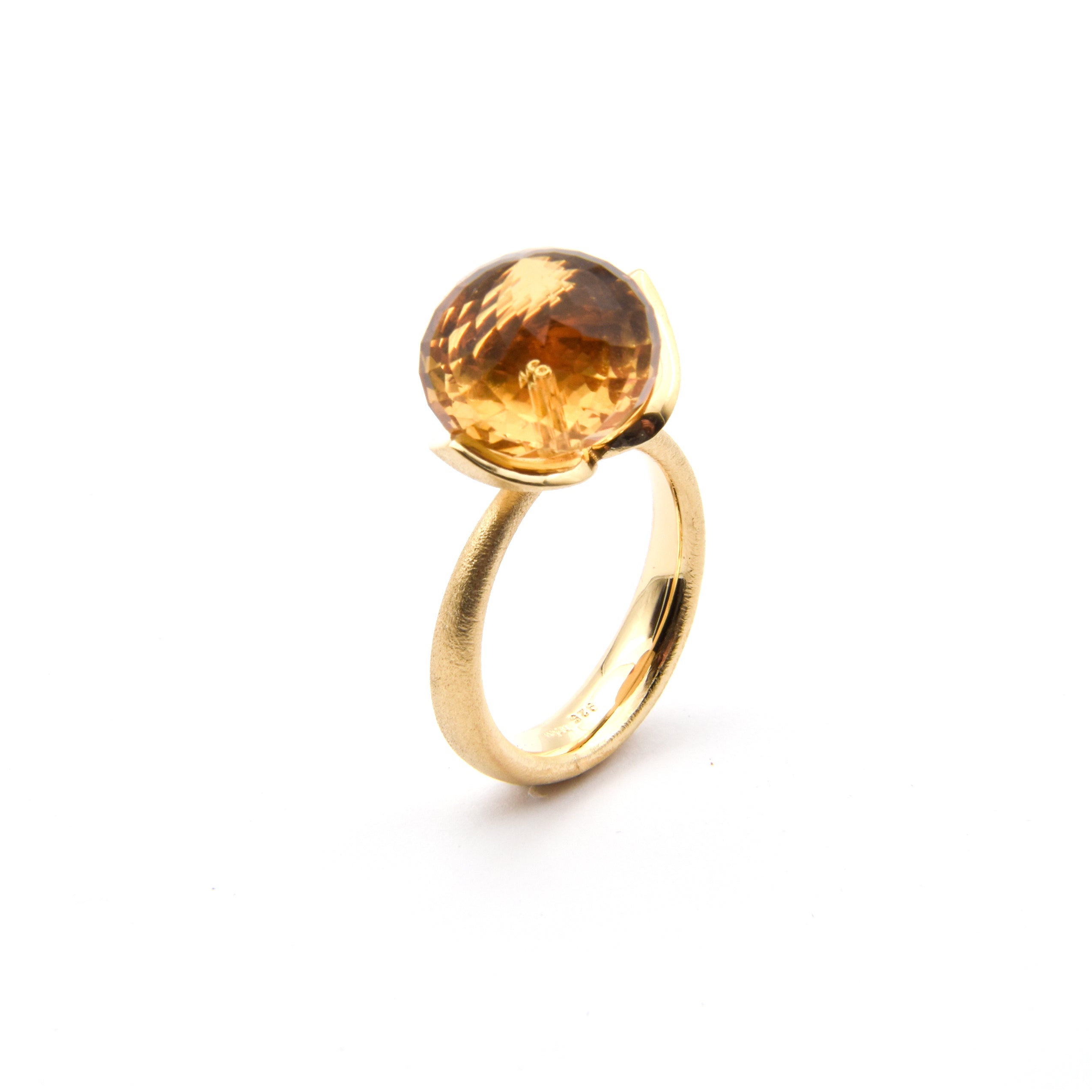 Dolce Ring "big" mit Champagnerquarz 925/-