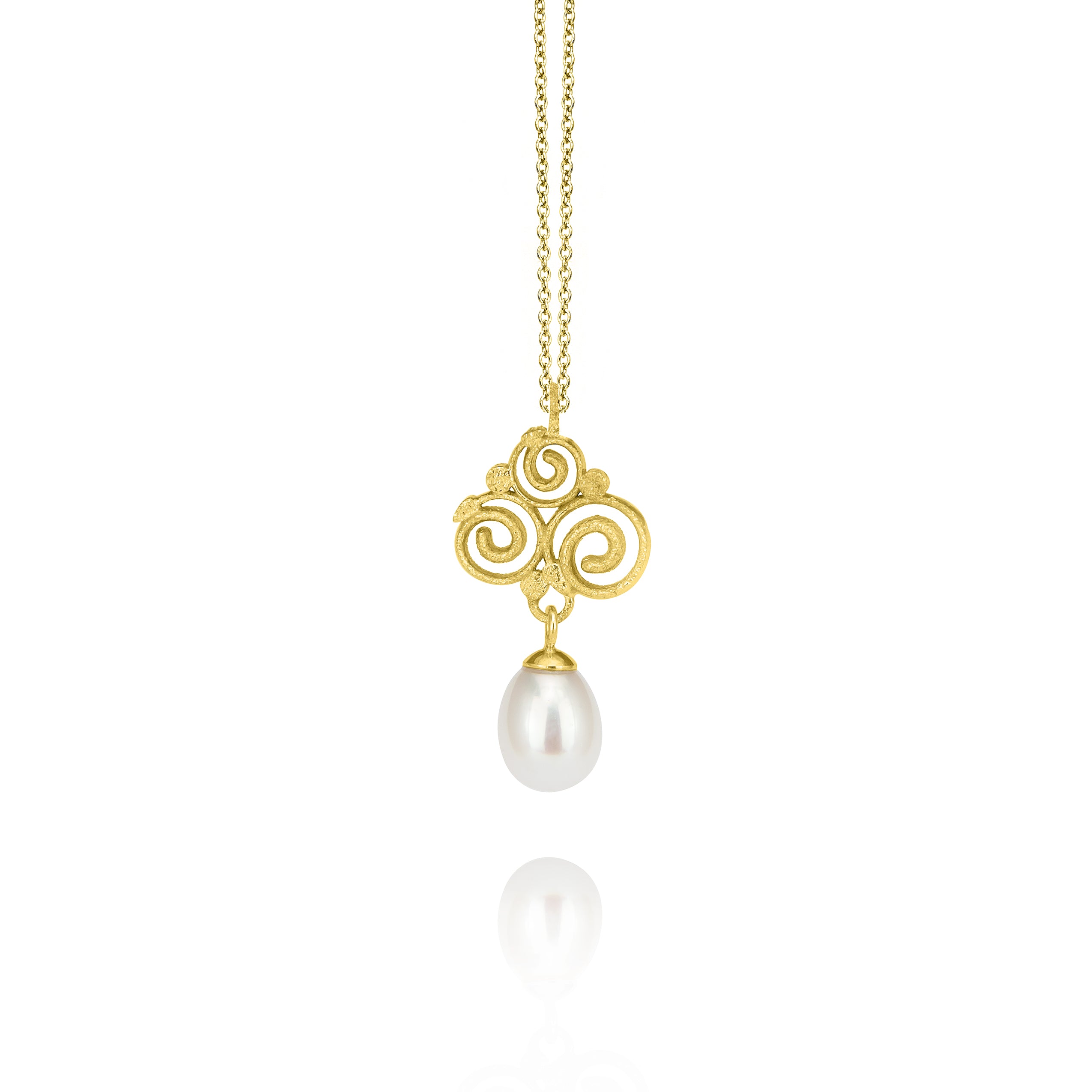 Grace pendant 925/- with pearl teardrop